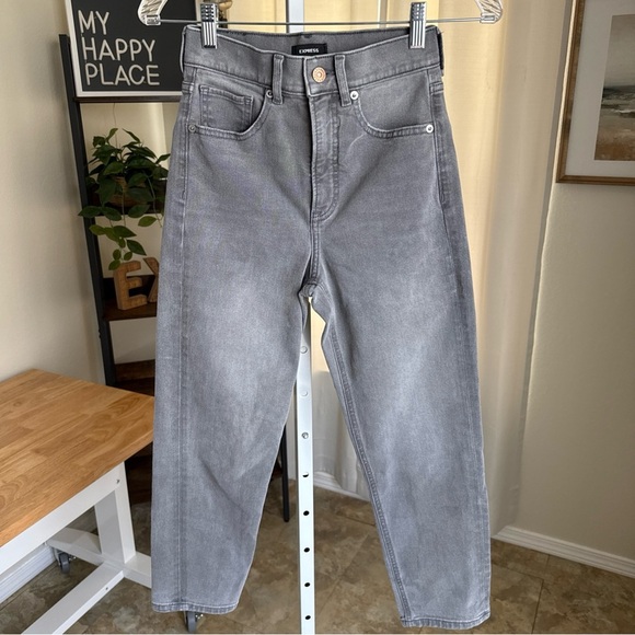 Express Super High Rise Mom Jeans Stretch Women's Size 00 - Picture 2 of 11